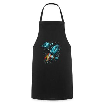 Missile spatial - Tablier de cuisine - noir - Devant - AI Model Male 185 dark (185cm)