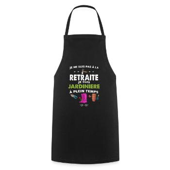Je suis jardiniere à plein temps humour femme - Tablier de cuisine - noir - Devant - AI Model Male 185 dark (185cm)