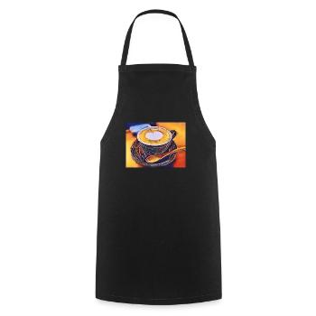 Kaffee - Kochschürze - Schwarz - Vorne - AI Model Male 185 dark (185cm)