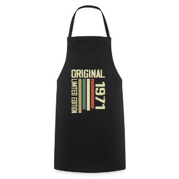 Retro 1971 cadeau 53e anniversaire Vintage 1971 - Tablier de cuisine - noir - Devant - AI Model Male 185 dark (185cm)
