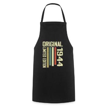 Retro 1944 Gift 80th Birthday Vintage 1944 - Cooking Apron - black - Front - AI Model Male 185 dark (185cm)