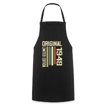 Retro 1948 cadeau 76e anniversaire Vintage 1948 - Tablier de cuisine - noir - Devant - AI Model Male 185 dark (185cm)