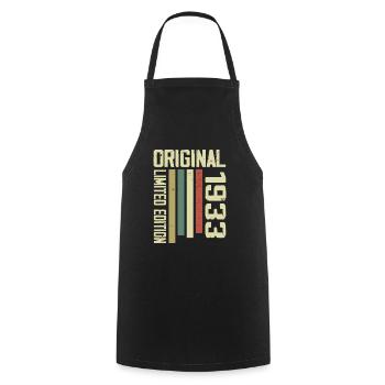 Retro 1933 cadeau 91e anniversaire Vintage 1933 - Tablier de cuisine - noir - Devant - AI Model Male 185 dark (185cm)