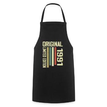 Retro 1991 Cadeau 33e Anniversaire Vintage 1991 - Tablier de cuisine - noir - Devant - AI Model Male 185 dark (185cm)