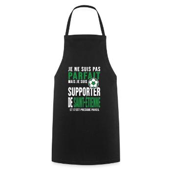 supporters football Saint étienne Club Stéphanois - Tablier de cuisine - noir - Devant - AI Model Male 185 dark (185cm)