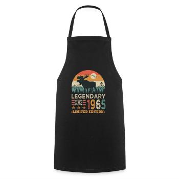 1965 legendary anniversary Born in 1965 - Cooking Apron - black - Front - AI Model Male 185 dark (185cm)