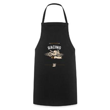 Dirt Track Racing - Motorcycle - Cooking Apron - black - Front - AI Model Male 185 dark (185cm)
