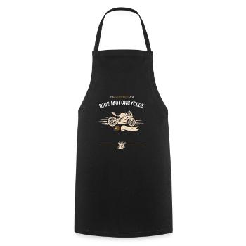 Cool Grandpas Ride Motorcycles - Cooking Apron - black - Front - AI Model Male 185 dark (185cm)