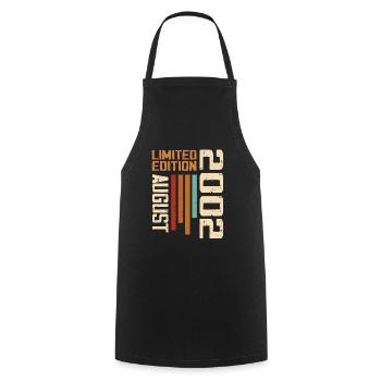 August 2002 Birthday Gift August 2002 August - Cooking Apron - black - Front - AI Model Male 185 dark (185cm)