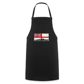 HMS HOOD British Navy - Cooking Apron - black - Front - AI Model Male 185 dark (185cm)