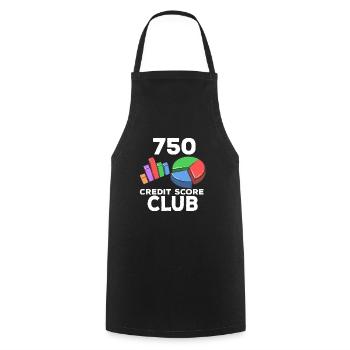 750 Credit Score Club - Kochschürze - Schwarz - Vorne - AI Model Male 185 dark (185cm)