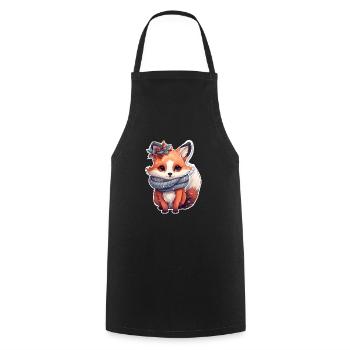 süßer Fuchs winterlich - Kochschürze - Schwarz - Vorne - AI Model Male 185 dark (185cm)