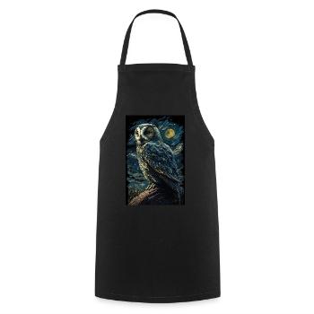 Hibou - Tablier de cuisine - noir - Devant - AI Model Male 185 dark (185cm)