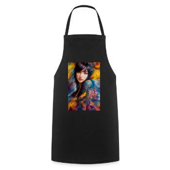 Colorful Beauty 9 - Cooking Apron - black - Front - AI Model Male 185 dark (185cm)