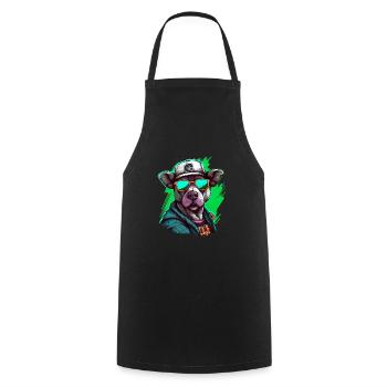Streetart Hund Urban Rap Street - Kochschürze - Schwarz - Vorne - AI Model Male 185 dark (185cm)