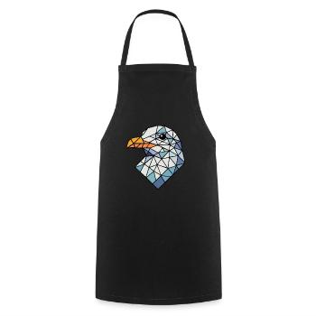 Polygon North Sea Bird Seagull Head Vacation Island Sea - Cooking Apron - black - Front - AI Model Male 185 dark (185cm)
