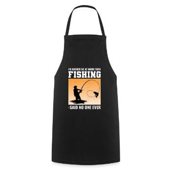 Pêcheur Amateur de poissons Pêcheurs Humour drôle - Tablier de cuisine - noir - Devant - AI Model Male 185 dark (185cm)