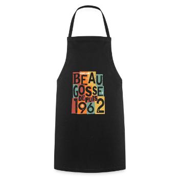 anniversaire 60 ans beau gosse - Tablier de cuisine - noir - Devant - AI Model Male 185 dark (185cm)