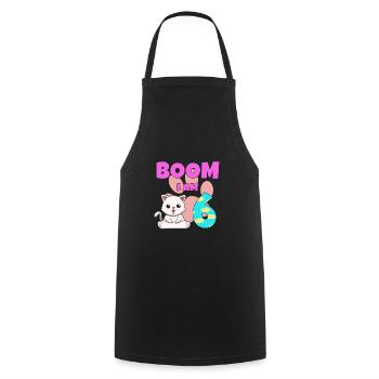 6th birthday cat - Cooking Apron - black - Front - AI Model Male 185 dark (185cm)