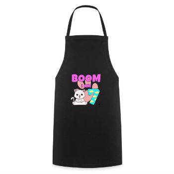 7th birthday cat - Cooking Apron - black - Front - AI Model Male 185 dark (185cm)