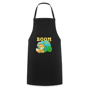 10th birthday fox - Cooking Apron - black - Front - AI Model Male 185 dark (185cm)