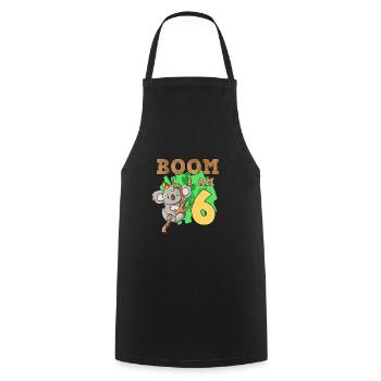 6ème anniversaire koala - Tablier de cuisine - noir - Devant - AI Model Male 185 dark (185cm)