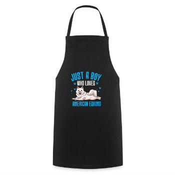 American Eskimo - Cooking Apron - black - Front - AI Model Male 185 dark (185cm)