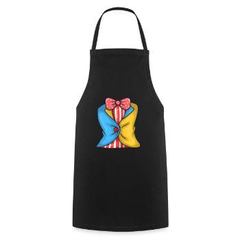 Clown Costume - Cooking Apron - black - Front - AI Model Male 185 dark (185cm)