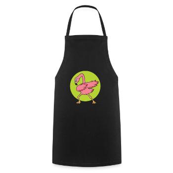 Flamingo Lustig Party Geschenk - Kochschürze - Schwarz - Vorne - AI Model Male 185 dark (185cm)