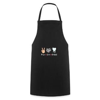 Dents dentaires Dentiste Dentiste - Tablier de cuisine - noir - Devant - AI Model Male 185 dark (185cm)