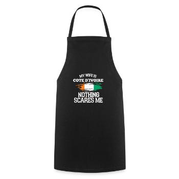 Épouse Côte d’Ivoire - Tablier de cuisine - noir - Devant - AI Model Male 185 dark (185cm)