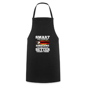 Zimbabwe - Cooking Apron - black - Front - AI Model Male 185 dark (185cm)