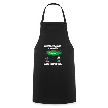 Mauritania - Cooking Apron - black - Front - AI Model Male 185 dark (185cm)