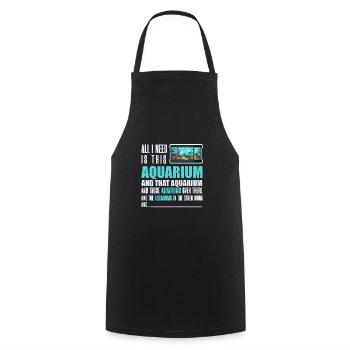 Aquarium Fish Gift - Cooking Apron - black - Front - AI Model Male 185 dark (185cm)
