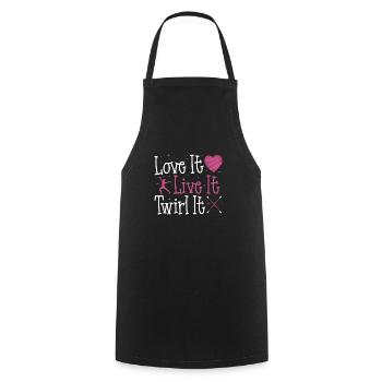 Bâton Twirling Bâton Twirler cadeau - Tablier de cuisine - noir - Devant - AI Model Male 185 dark (185cm)
