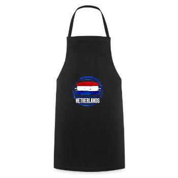 Netherlands - Cooking Apron - black - Front - AI Model Male 185 dark (185cm)