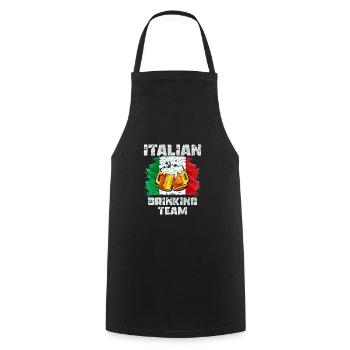Équipe de beuverie d’Italie - Tablier de cuisine - noir - Devant - AI Model Male 185 dark (185cm)