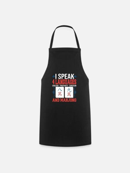 Geschenk für Mahjong Fans - Kochschürze - Schwarz