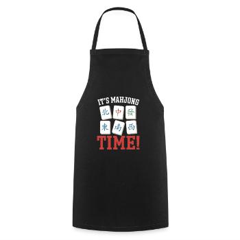 Cadeau pour les fans de Mahjong - Tablier de cuisine - noir - Devant - AI Model Male 185 dark (185cm)