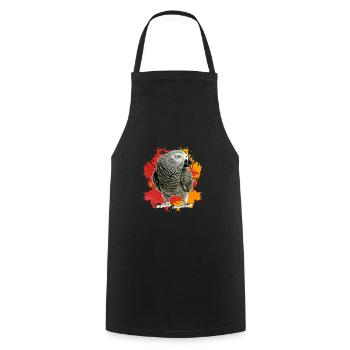 Cadeau de perroquet gris africain - Tablier de cuisine - noir - Devant - AI Model Male 185 dark (185cm)