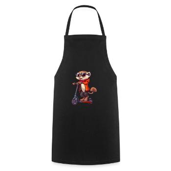 Meerkat Scooter - Cooking Apron - black - Front - AI Model Male 185 dark (185cm)