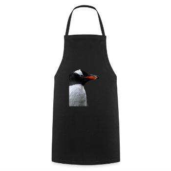 Pinguin - Kochschürze - Schwarz - Vorne - AI Model Male 185 dark (185cm)