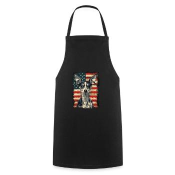 Italian Greyhound, America Usa - Cooking Apron - black - Front - AI Model Male 185 dark (185cm)