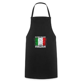 Italy - Cooking Apron - black - Front - AI Model Male 185 dark (185cm)