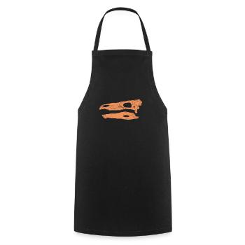 Stegosaurus Fossil Skull - Cooking Apron - black - Front - AI Model Male 185 dark (185cm)