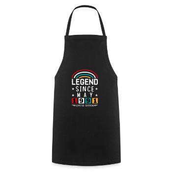 1991 Legend Since Birthday Gift May - Cooking Apron - black - Front - AI Model Male 185 dark (185cm)
