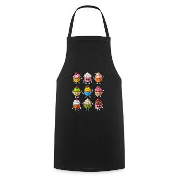 Funny Cupcakes - Cooking Apron - black - Front - AI Model Male 185 dark (185cm)
