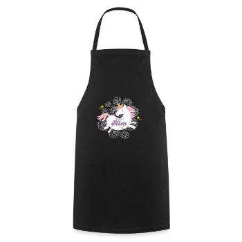 Vorname Ella Einhorn Geschenk - Kochschürze - Schwarz - Vorne - AI Model Male 185 dark (185cm)