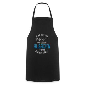 Pas parfait mais alsacien - Tablier de cuisine - noir - Devant - AI Model Male 185 dark (185cm)