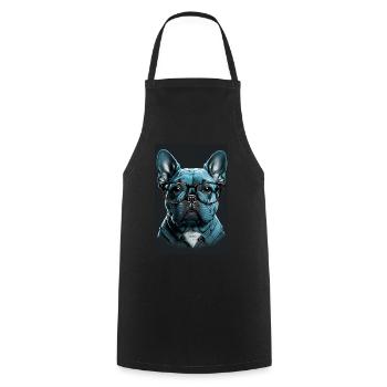 Mops Französische Bulldogge Besserwisser Brille - Kochschürze - Schwarz - Vorne - AI Model Male 185 dark (185cm)